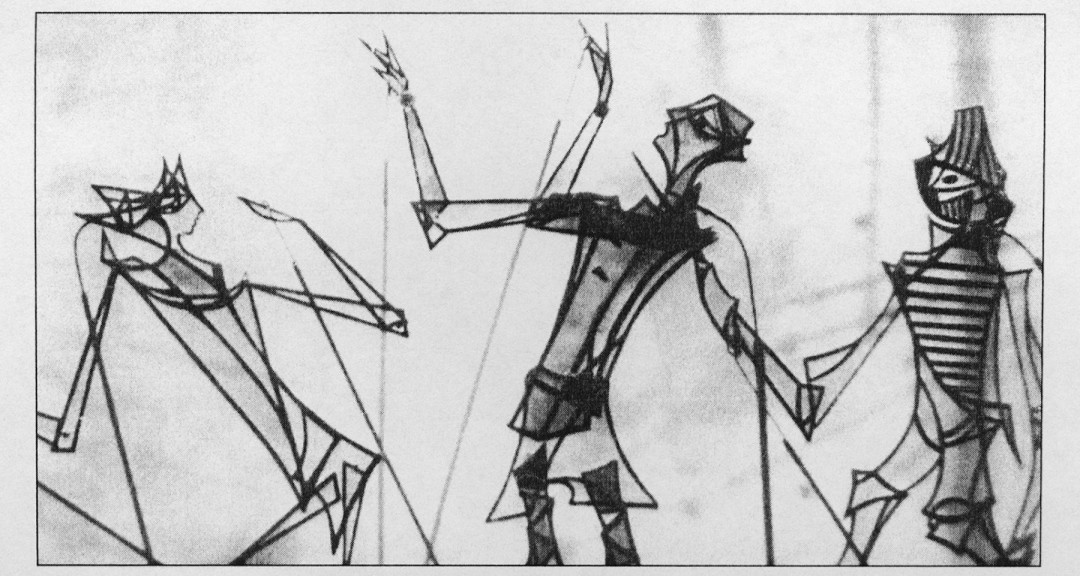 Szene aus „Das blaue Licht“, „Die Schatten“, 1960; Figuren von Johannes Kühl. Foto: Archiv Bernstengel