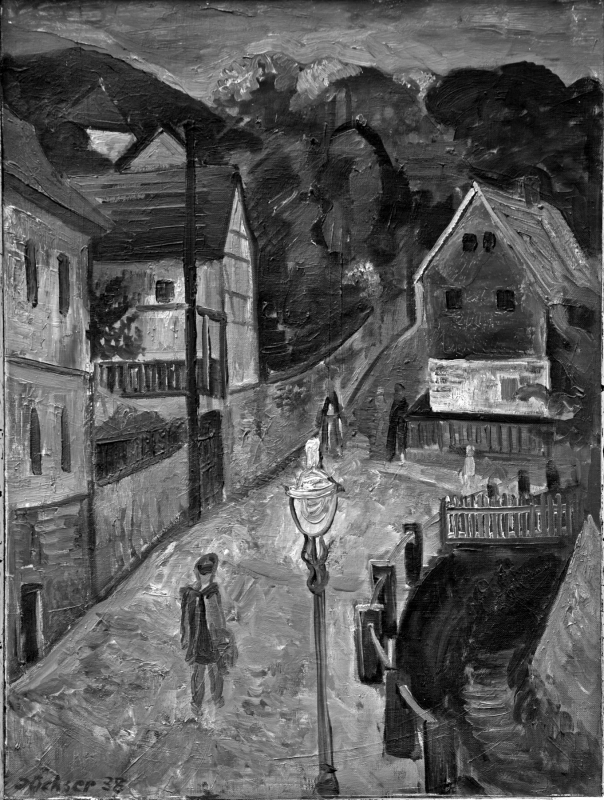 Hans Jüchser, Wachwitzgrund am Abend, 1938, Öl auf Leinwand, 67 x 50,5 cm, Privatbesitz. Foto: Der Fotoladen, Dachau