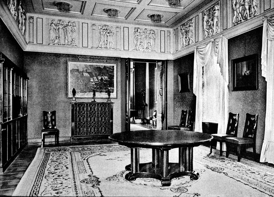 Im ehemaligen Speisezimmer Lingners, das zur Zeit restauriert wird, entsteht die erste ständige Lingner-Ausstellung. Foto: Sammlung Förderverein Lingnerschloss