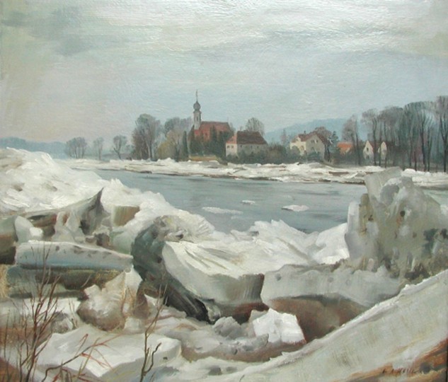 Alfred Hesse: „Eiswinter an der Elbe“