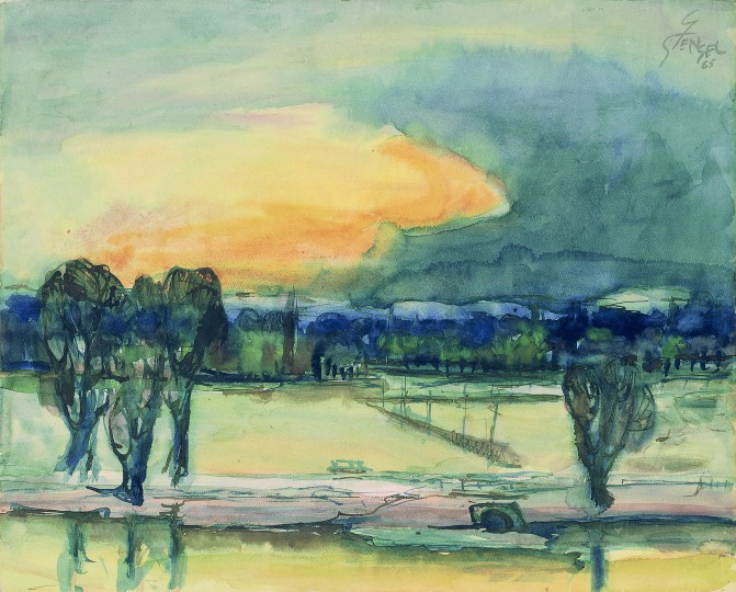 Gerhard Stengel: „Abend an der Elbe“, 1958 Foto: T. Stengel/wikimedia, CC-BY-SA